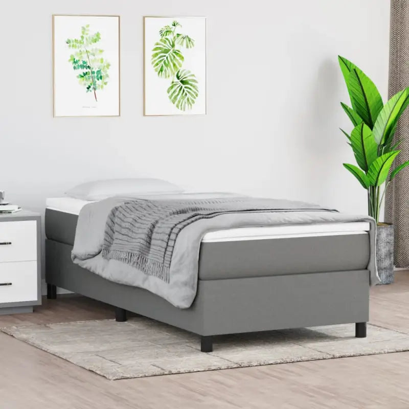 Stijlvol bedframe met multiplex lattenbodem voor optimale slaapkwaliteit - Donkergrijs / 90 x 200 cm / 35 cm - Bedden &