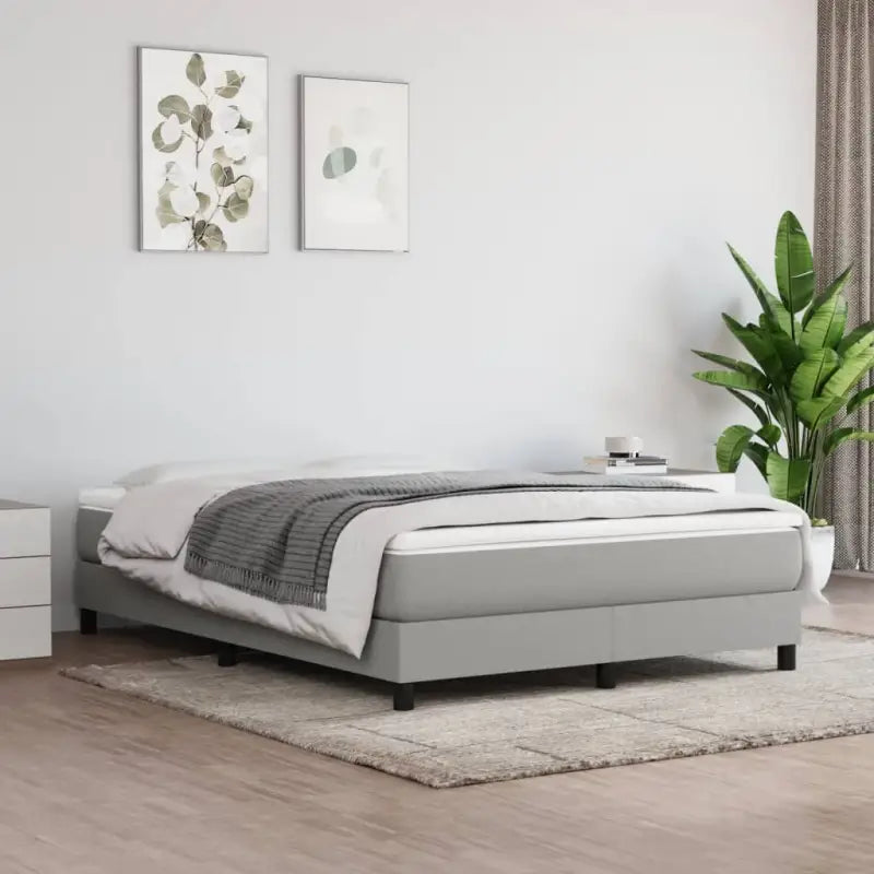 Stijlvol bedframe met multiplex lattenbodem voor optimale slaapkwaliteit - Lichtgrijs / 140 x 190 cm / 25 cm - Bedden &
