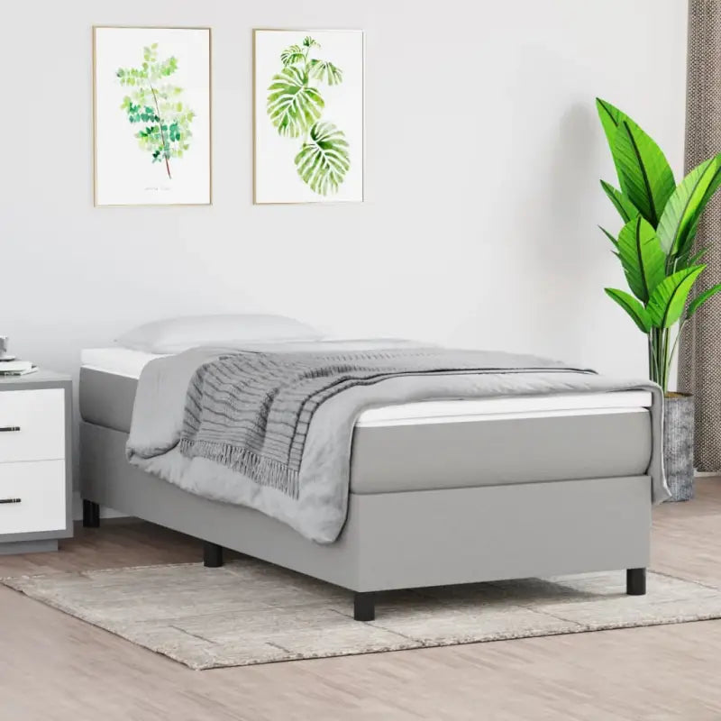 Stijlvol bedframe met multiplex lattenbodem voor optimale slaapkwaliteit - Lichtgrijs / 100 x 200 cm / 35 cm - Bedden &