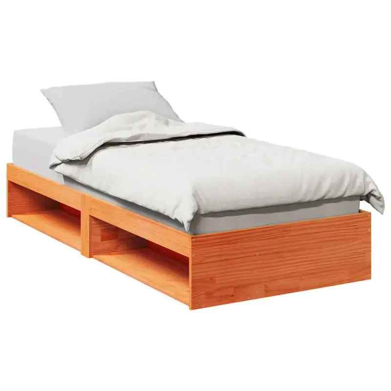 Stijlvol Daybed van massief grenenhout met opbergruimte perfect als boxspring nodig - Wasbruin / 75 x 190 cm - Bedden &