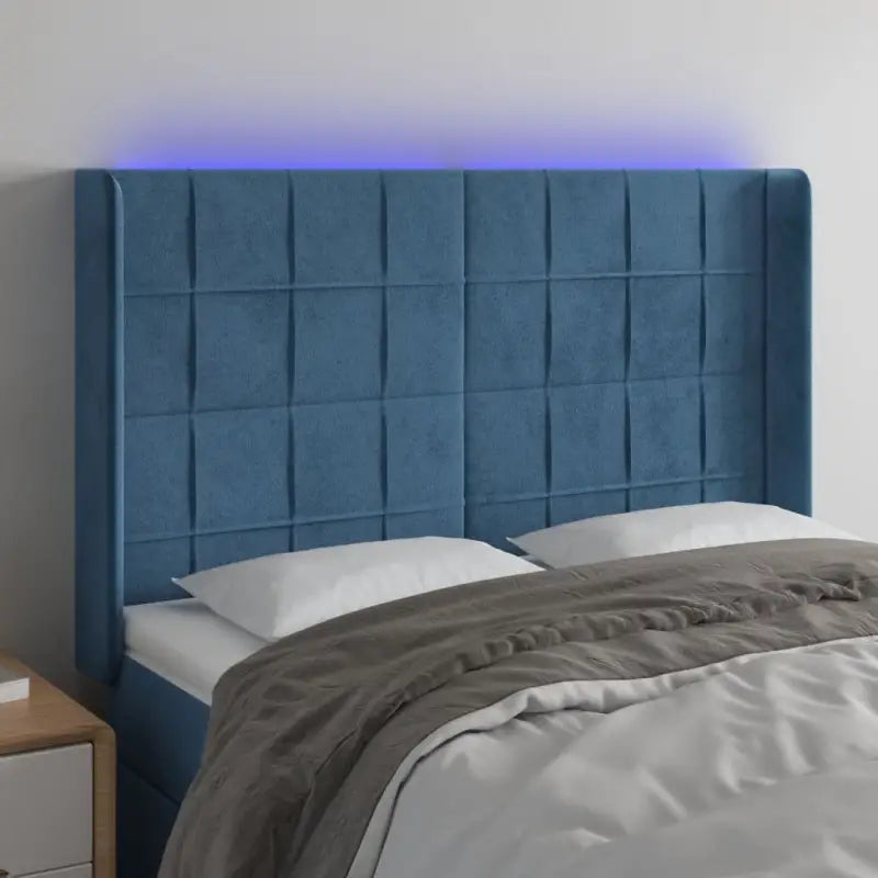 Stijlvol LED Hoofdbord voor een Modern Slaapkamer Accessoire - Donkerblauw / 147 x 16 x 118/128 cm / 1 - Hoofdborden