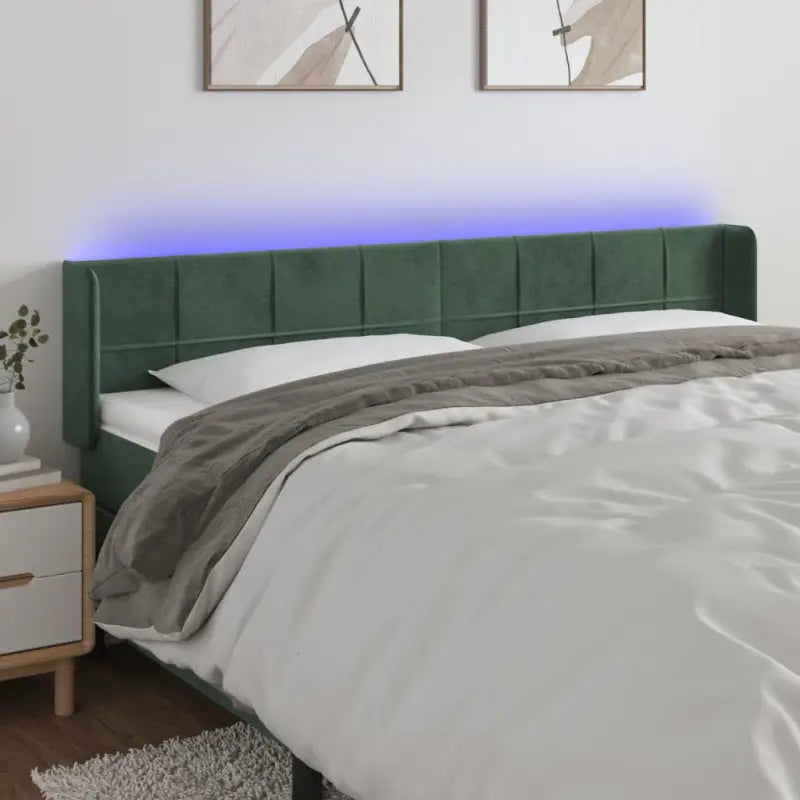 Stijlvol LED Hoofdbord voor een Modern Slaapkamer Accessoire - Donkergroen / 203 x 16 x 78/88 cm / 1 - Hoofdborden
