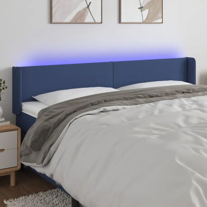 Stijlvol LED Hoofdbord voor een Moderne Slaapkamer - Blauw / 203 x 16 x 78/88 cm / 1 - Hoofdborden en voetborden