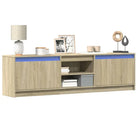 Stijlvol tv-meubel van bewerkt hout met LED-verlichting en stabiel ontwerp - Sonoma eiken / 1 / 180 cm - Tv-meubels
