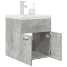 Stijlvolle badkamerkast met ingebouwde wasbak en opbergruimte - Betongrijs / 41 x 38.5 x 46 cm / met kraan