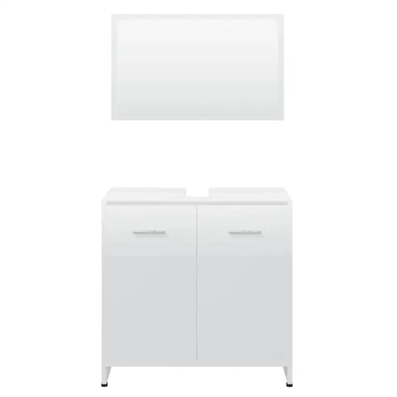 Stijlvolle badkamermeubelsets in hoogglans wit en bewerkt hout - Badkamermeubelsets