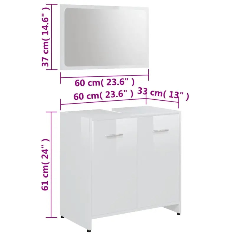 Stijlvolle badkamermeubelsets in hoogglans wit en bewerkt hout - Badkamermeubelsets