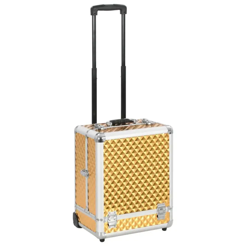 Stijlvolle make-up trolley met uittrekbare lades en afneembare zwenkwielen - Goud / 2 - Toilettassen