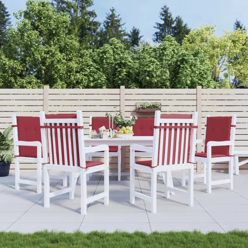 Stoelkussens in oxford stof voor een frisse uitstraling en oorspronkelijke vorm - Wijnrood / 100 x 50 x 3 cm / 6