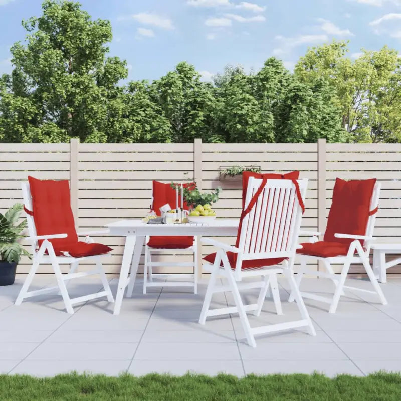 Stoelkussens met hoge rug van oxford stof voor een frisse uitstraling - Rood / 4 / with 2 elastic straps - Stoelkussens