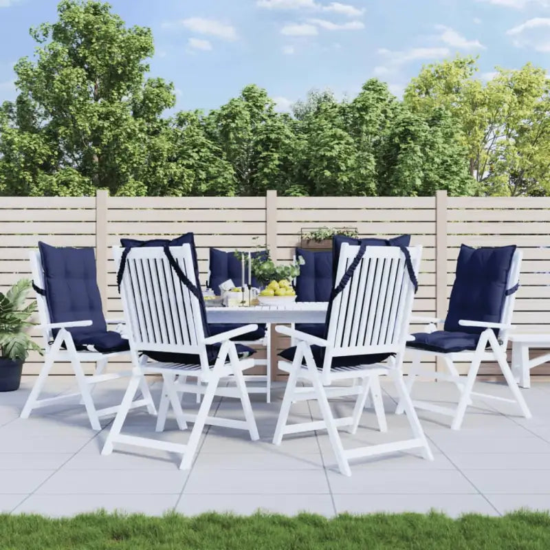 Stoelkussens met hoge rug van oxford stof voor een frisse uitstraling - Marineblauw / 6 / with 2 elastic straps