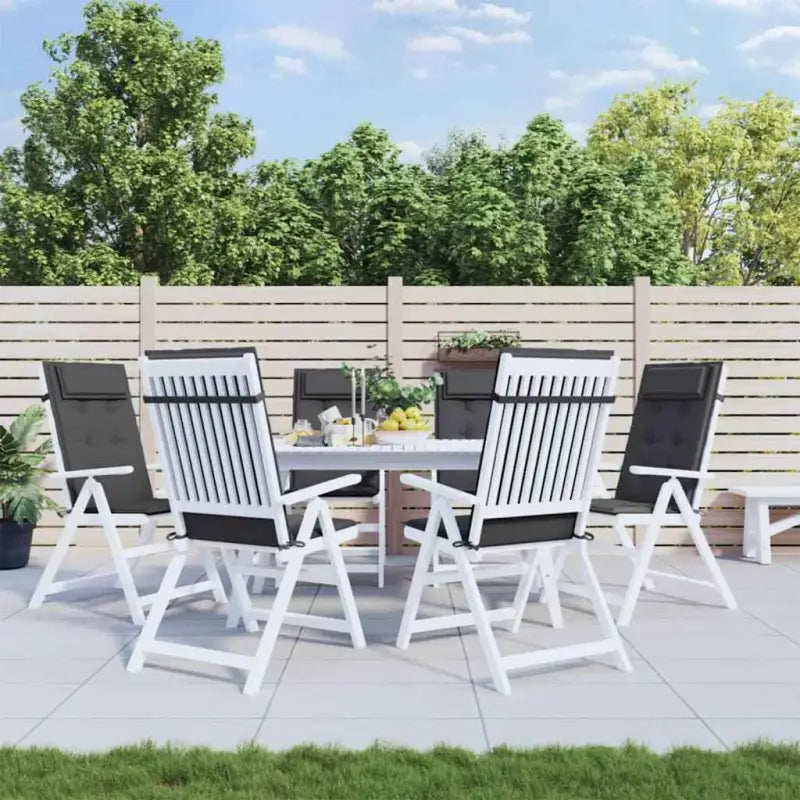 Stoelkussens met hoge rug van oxford stof voor frisse uitstraling - Antraciet / 6 - Stoelkussens