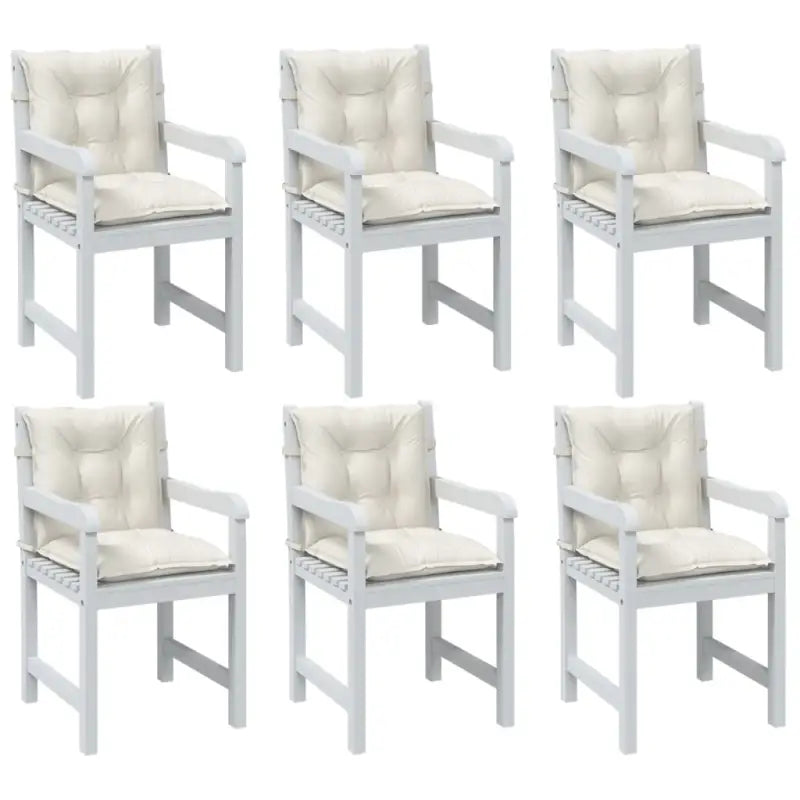 Stoelkussens met lage rug voor een frisse uitstraling en oorspronkelijke vorm - crème mix / 100 x 50 x 7 cm / 6