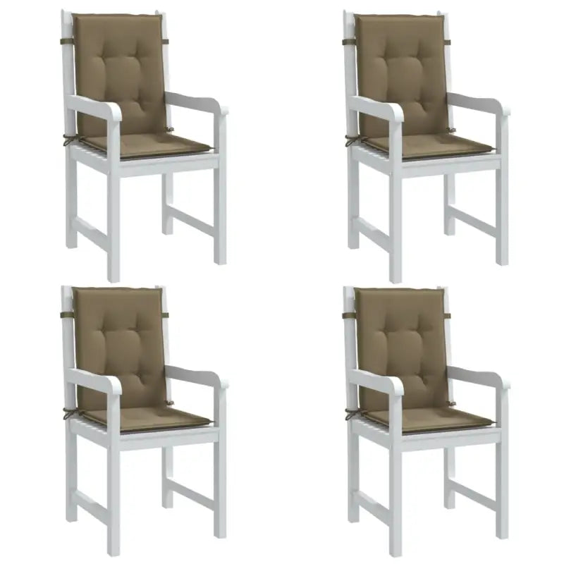 Stoelkussens met lage rug voor een frisse uitstraling en oorspronkelijke vorm - taupe mix / 100 x 50 x 4 cm / 4