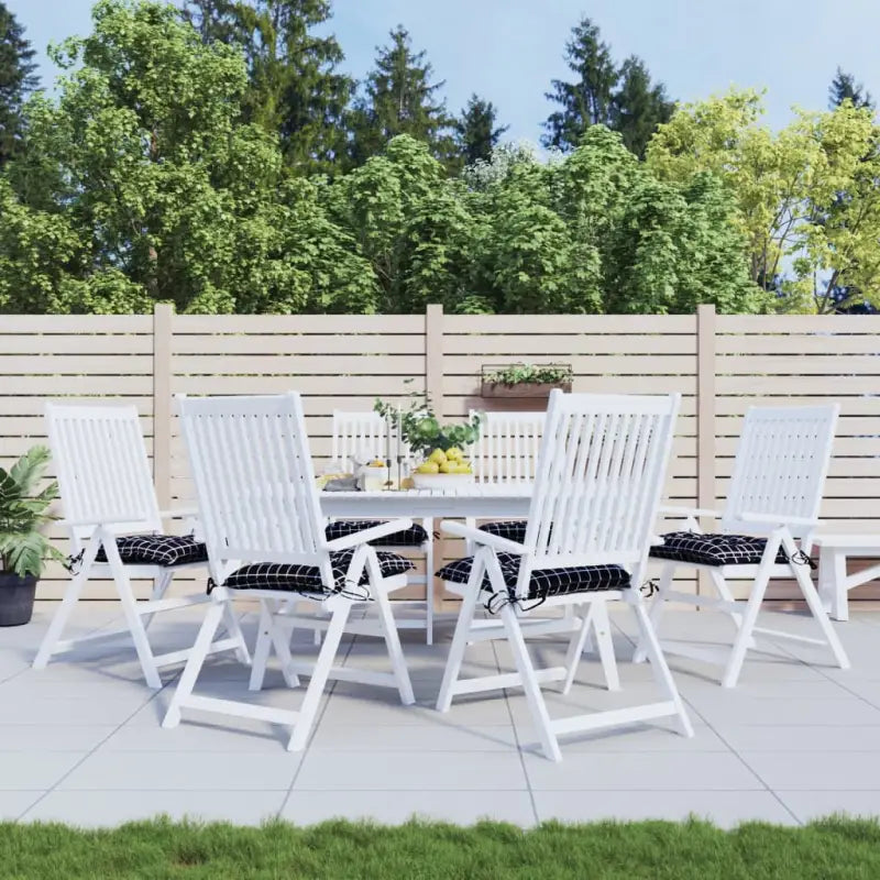 Stoelkussens van Oxford stof voor een frisse uitstraling en behoud van oorspronkelijke vorm - Zwart en wit / 40 x 40 x