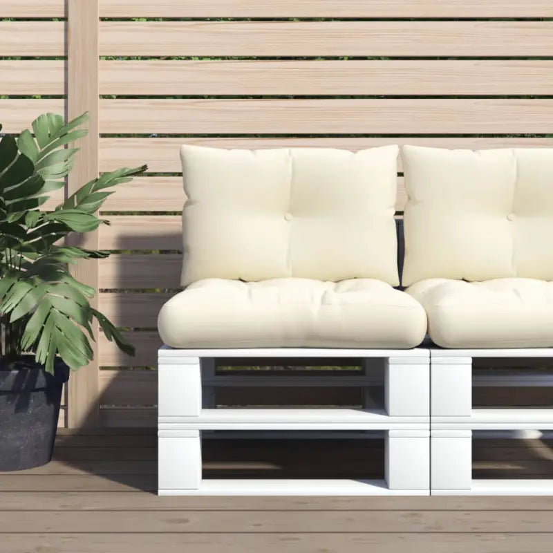 Stoelkussens van oxford stof voor een frisse uitstraling met holle vezel - Crème / 2 - Stoelkussens