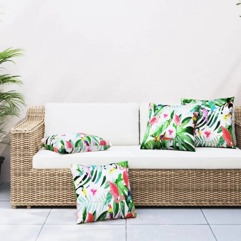 Stoelkussens voor frisse uitstraling en behoud van oorspronkelijke vorm - Groen en roze / 50 x 50 cm / 4 - Stoelkussens