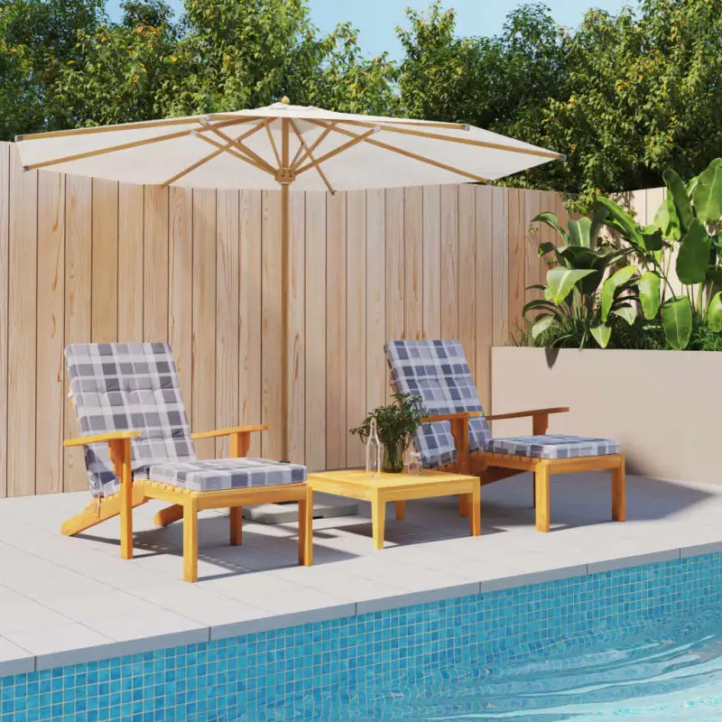 TerrasstoelKussens met oxford stof voor een frisse uitstraling - Grijs ruitpatroon / 2 - Stoelkussens