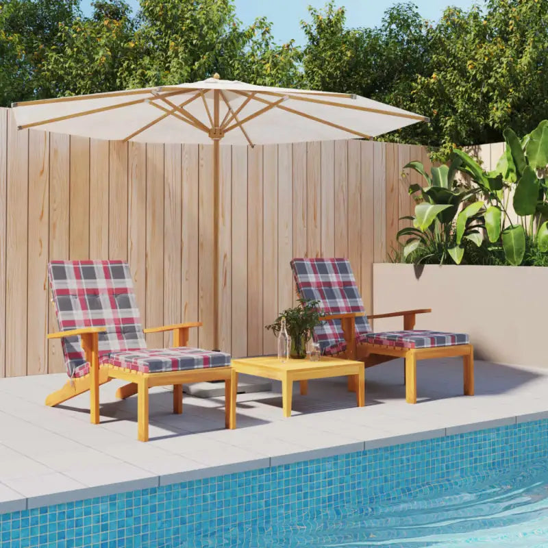 TerrasstoelKussens met oxford stof voor een frisse uitstraling - Rood ruitpatroon / 2 - Stoelkussens