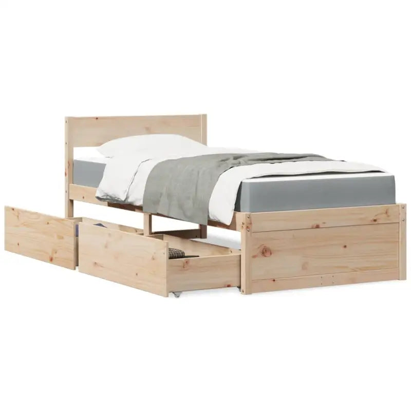 Tijdloos bedframe van massief grenenhout voor je slaapkamer - Naturel / 100 x 200 cm - Bedden & bedframes