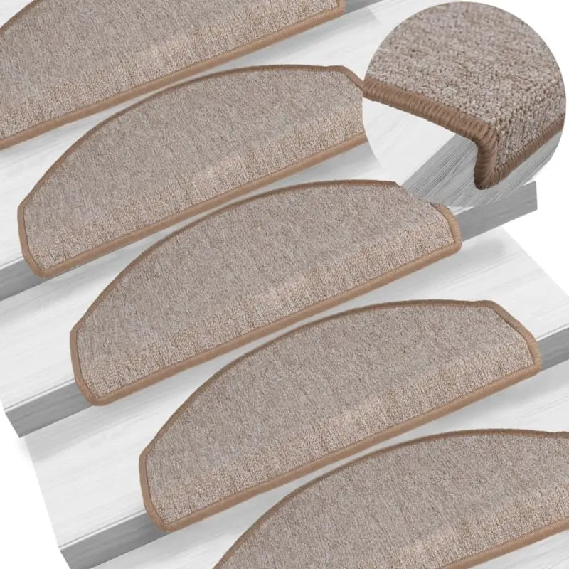 Trapmatten levering bevat voor veilige en stijlvolle trappen - Lichtbruin / 65 x 24 x 4 cm / 15 - Trapmatten