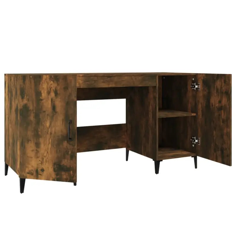 Trendy bureau van bewerkt hout met industrieel design - Bureaus