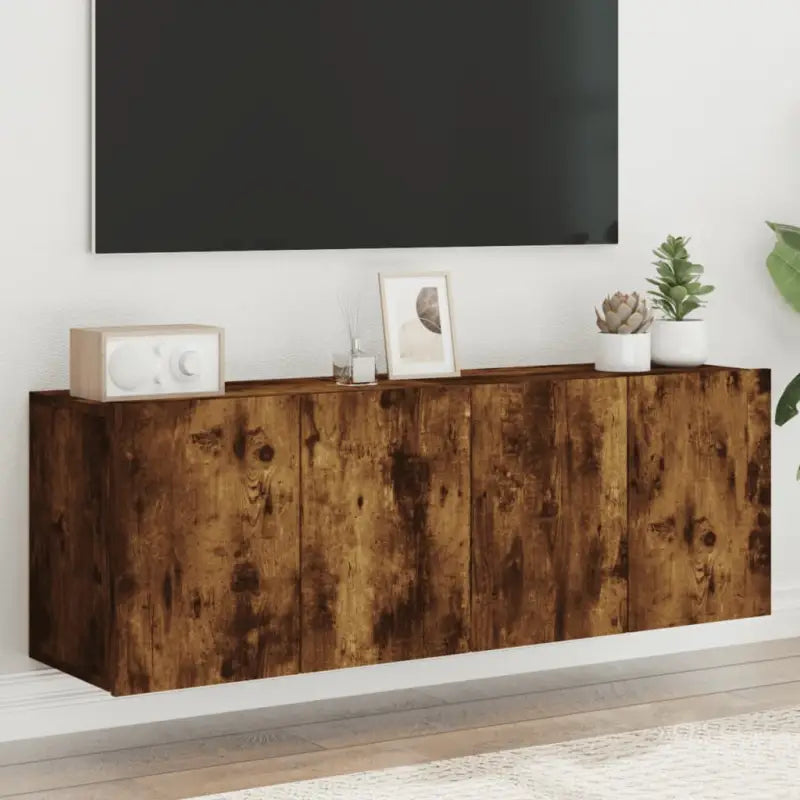 Trendy en duurzame tv-meubel van bewerkt hout - Gerookt eiken / 2 / 60 cm - Tv-meubels