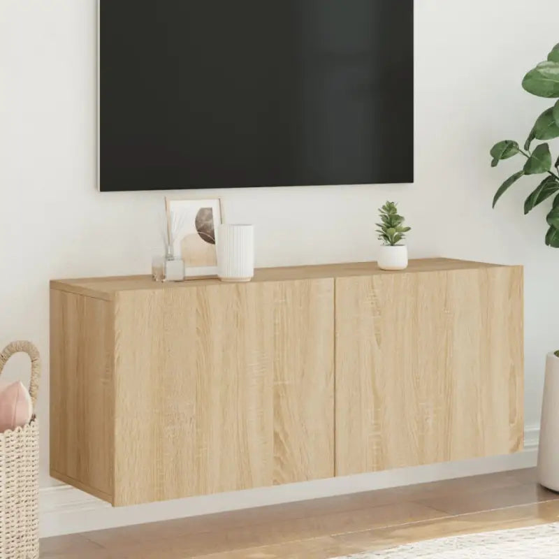 Trendy en duurzame tv-meubel van bewerkt hout - Sonoma eiken / 1 / 100 cm - Tv-meubels