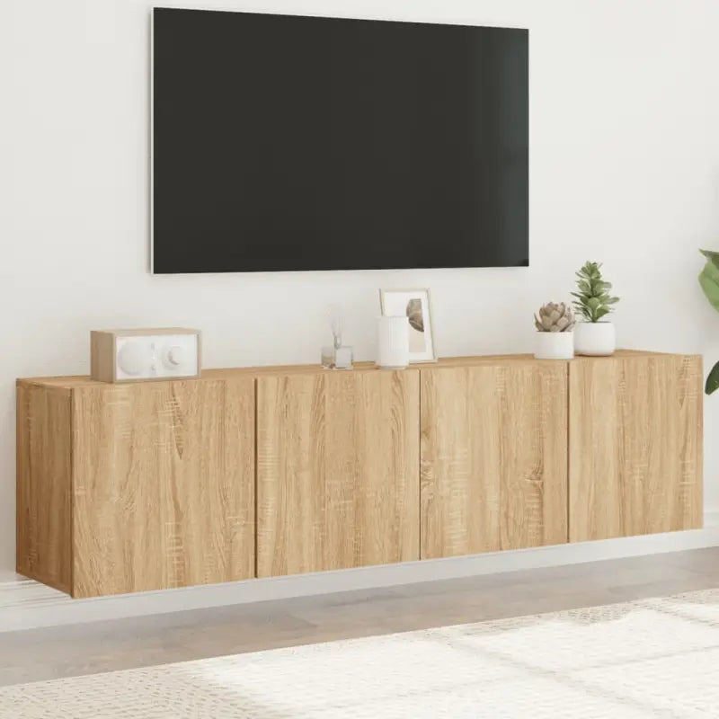 Trendy en duurzame tv-meubel van bewerkt hout - Sonoma eiken / 2 / 80 cm - Tv-meubels