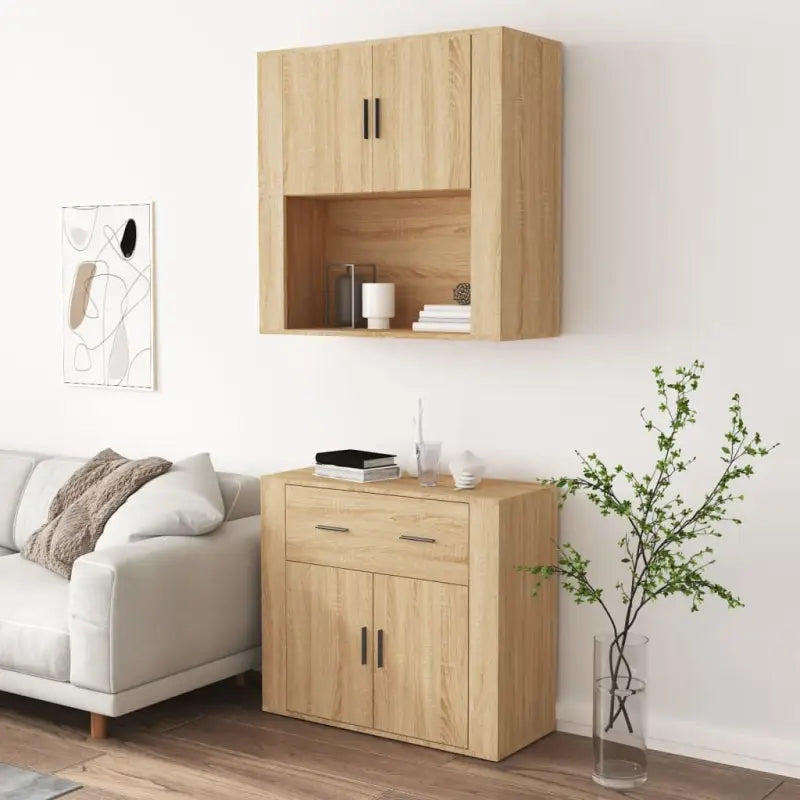 Trendy hoge kast van bewerkt hout met duurzame en stabiele constructie - Dressoirs & buffetkasten