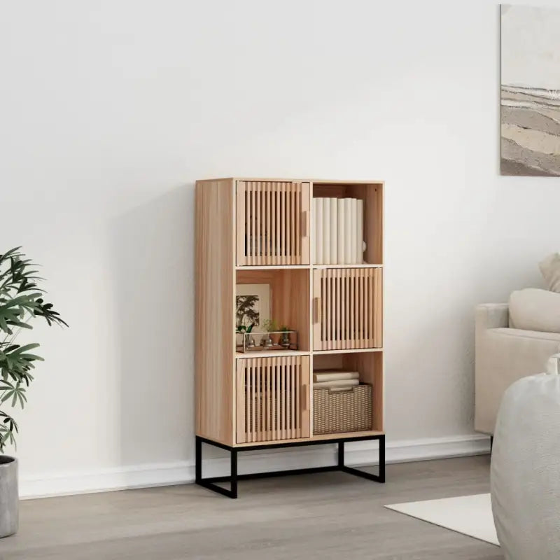 Trendy hoge kast van bewerkt hout voor je bestaande interieur - Bruin / 1 - Opbergkasten & lockerkasten