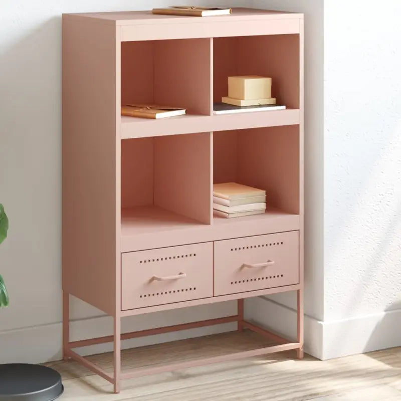 Trendy hoge kast van duurzaam staal voor een elegante interieurstijl - Roze / 1 - Dressoirs & buffetkasten