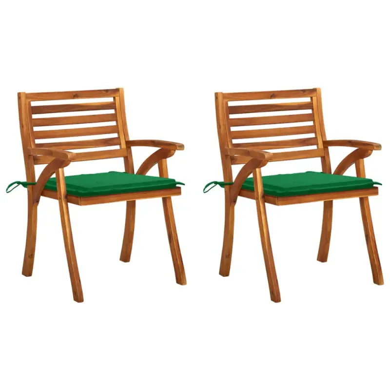 Trendy houten tuinstoelen set van massief acaciahout met sets touwtjes - Groen / 2 - Tuinstoelen