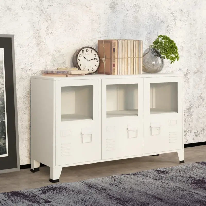 Trendy industrieel dressoir van metaal voor een strakke uitstraling - Wit / 1 - Dressoirs & buffetkasten