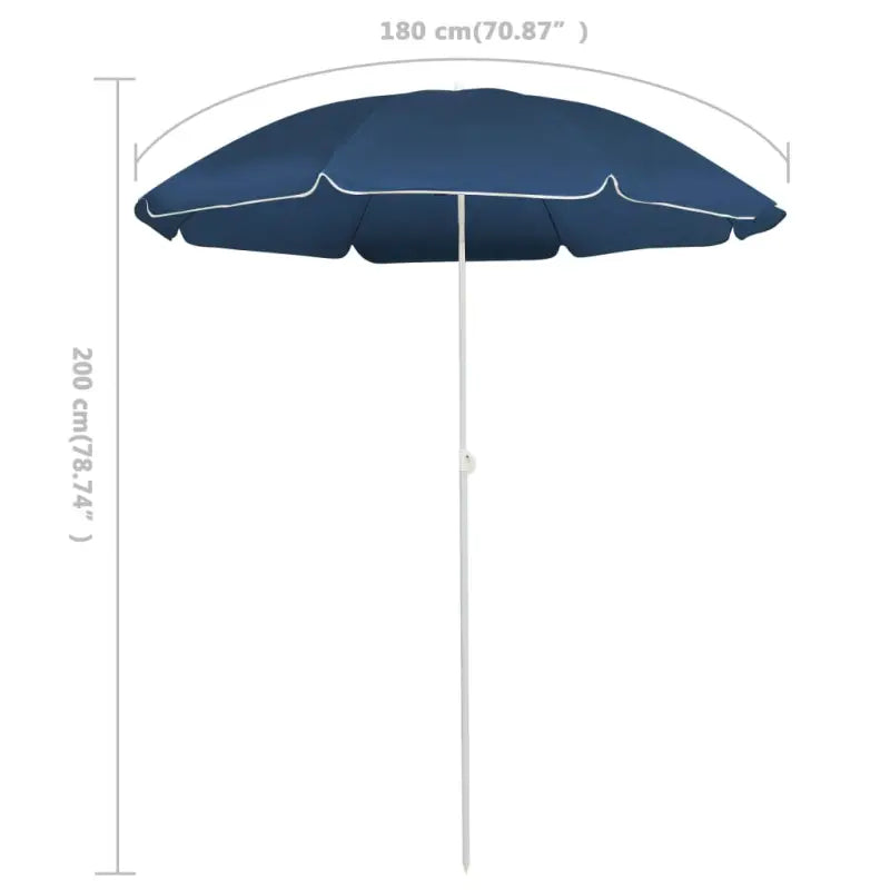 Trendy parasol met stalen paal en baleinen voor zonbescherming - Parasols en zonneschermen