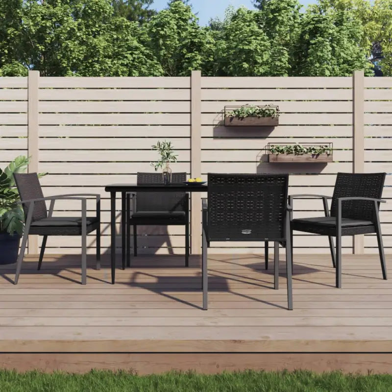 Trendy Poly Rattan Tuinstoelen voor een stijlvolle tuin of terras - Zwart / 4 - Tuinstoelen