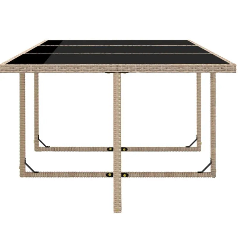 Trendy rattan tuinset met stalen frame en glazen tafelblad - Tuinsets