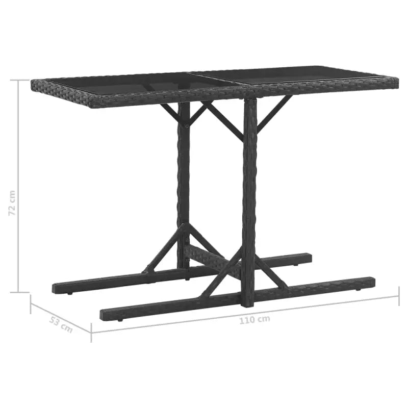 Trendy Rattan Tuinset met Stalen Frame en Makkelijk Schoon - Zwart - Tuinsets