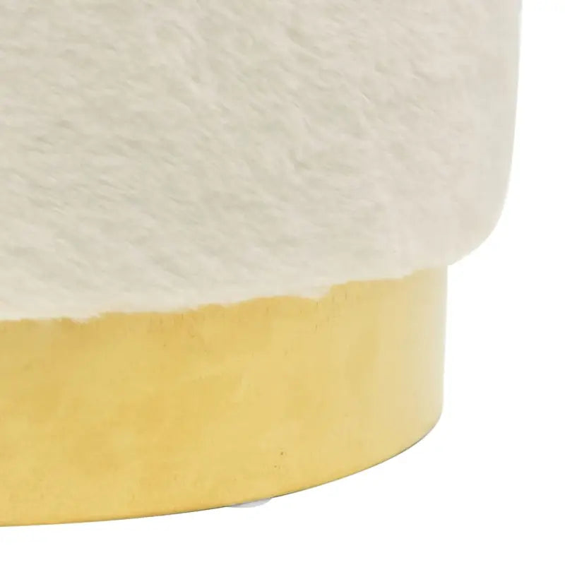 Trendy ronde poef met zacht pluche voor hoog zitcomfort - Klapstoelen & krukken