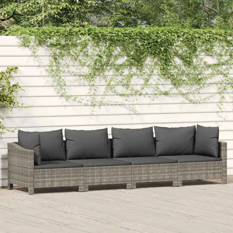 Trendy tuinset met poly rattan en lichtgewicht constructie - 2x Fauteuil + 2x midden - Tuinsets