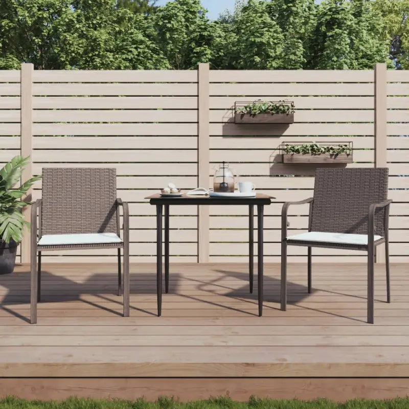 Trendy tuinstoelen van duurzaam poly rattan voor terras en tuin - Bruin / 2 - Tuinstoelen