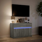 Trendy TV-meubel met LED-verlichting in Grijs Sonoma Eiken - Tv-meubels