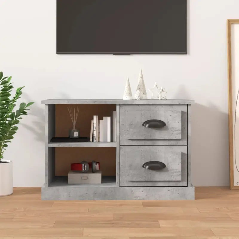 Trendy tv-meubel van bewerkt hout met strak en duurzaam design - Betongrijs / 1 / 73 cm - Tv-meubels