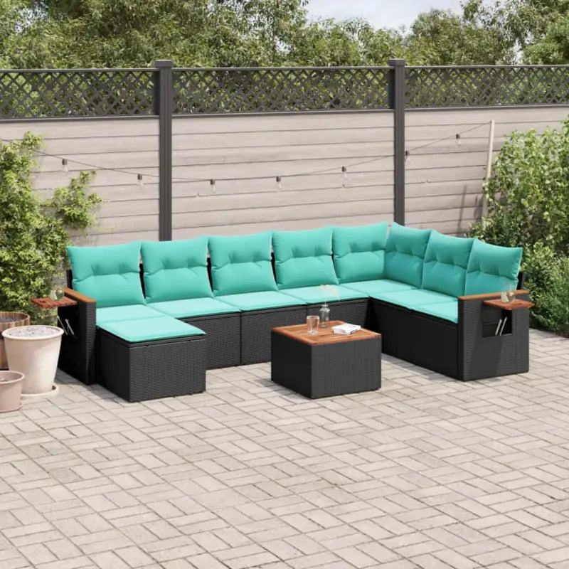 Tuinaanbieding met grijs materiaal en gepoedercoat staal afmetingen - Zwart / Met tafel - Tuinsets