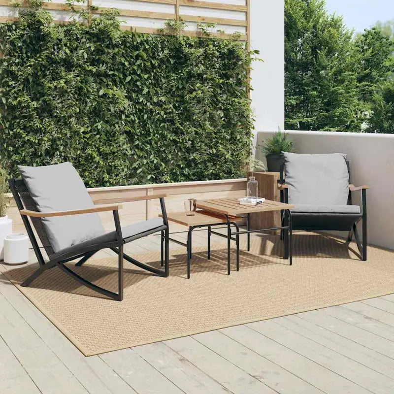 Tuinbank met kussen voor comfortabele zitervaring met wasbare hoes - 2 x Fauteuil - Tuinsets
