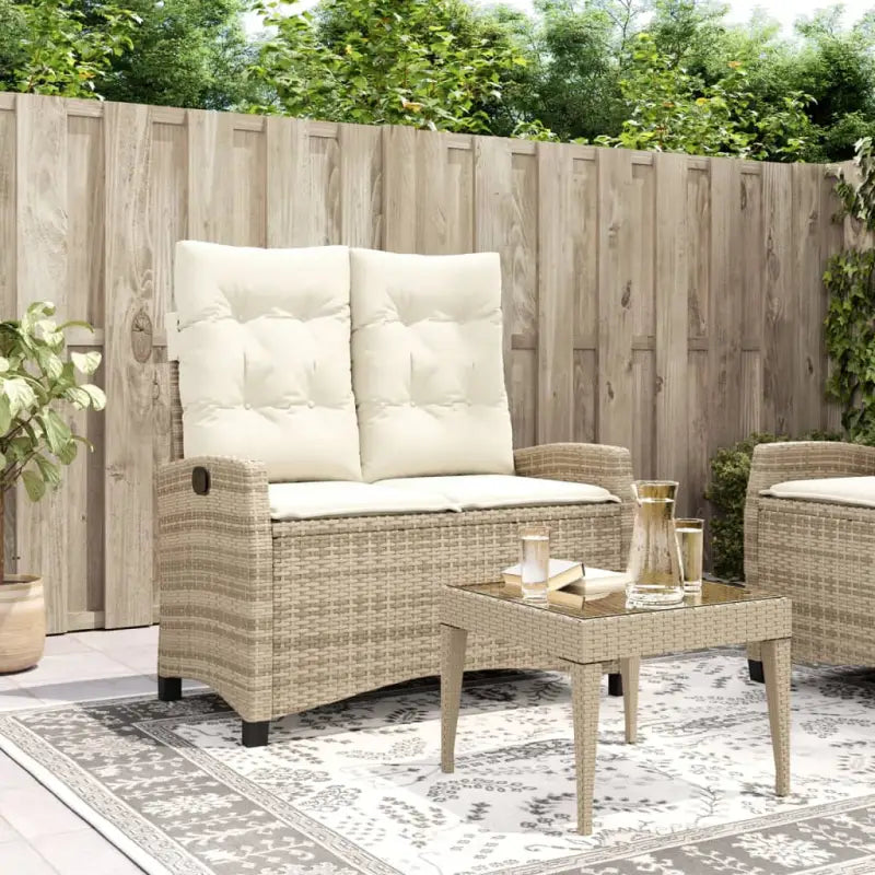 Tuinbank van poly rattan voor een comfortabele zitervaring - beige en crèmekleurig / 105 x 66 x 93 cm / 1 - Tuinbanken