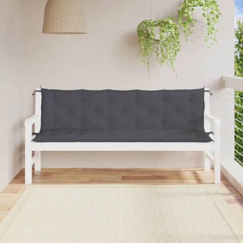 Tuinbankkussens van oxford stof voor een frisse uitstraling - Antraciet / 180 x 50 x 7 cm / 2 - Stoelkussens