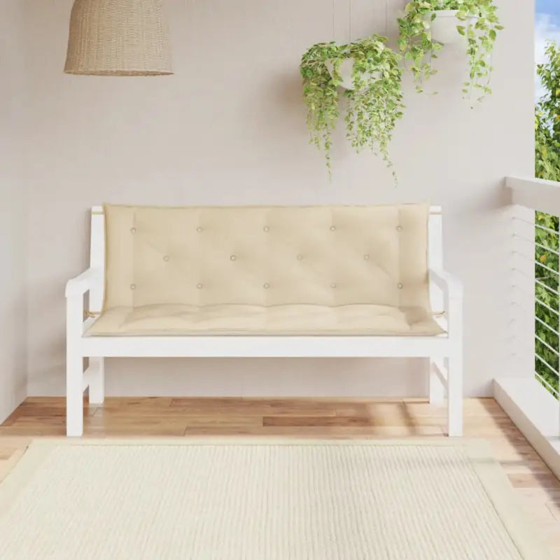 Tuinbankkussens van oxford stof voor een frisse uitstraling - Beige / 150 x 50 x 7 cm / 2 - Stoelkussens