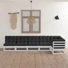 Tuinhaardset met massief grenenhout en rug- zijkussen voor comfort - Tuinsets