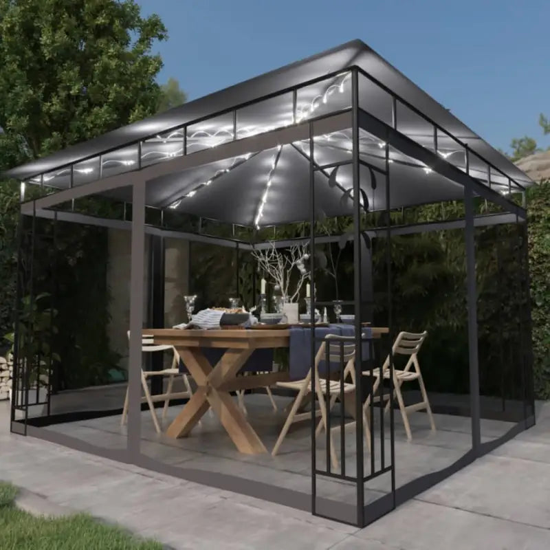 Tuinkoepel met stevig stalen frame voor buitenactiviteiten - Antraciet / 3 x 3 x 2.73 m / 1 - Partytenten & prieëlen